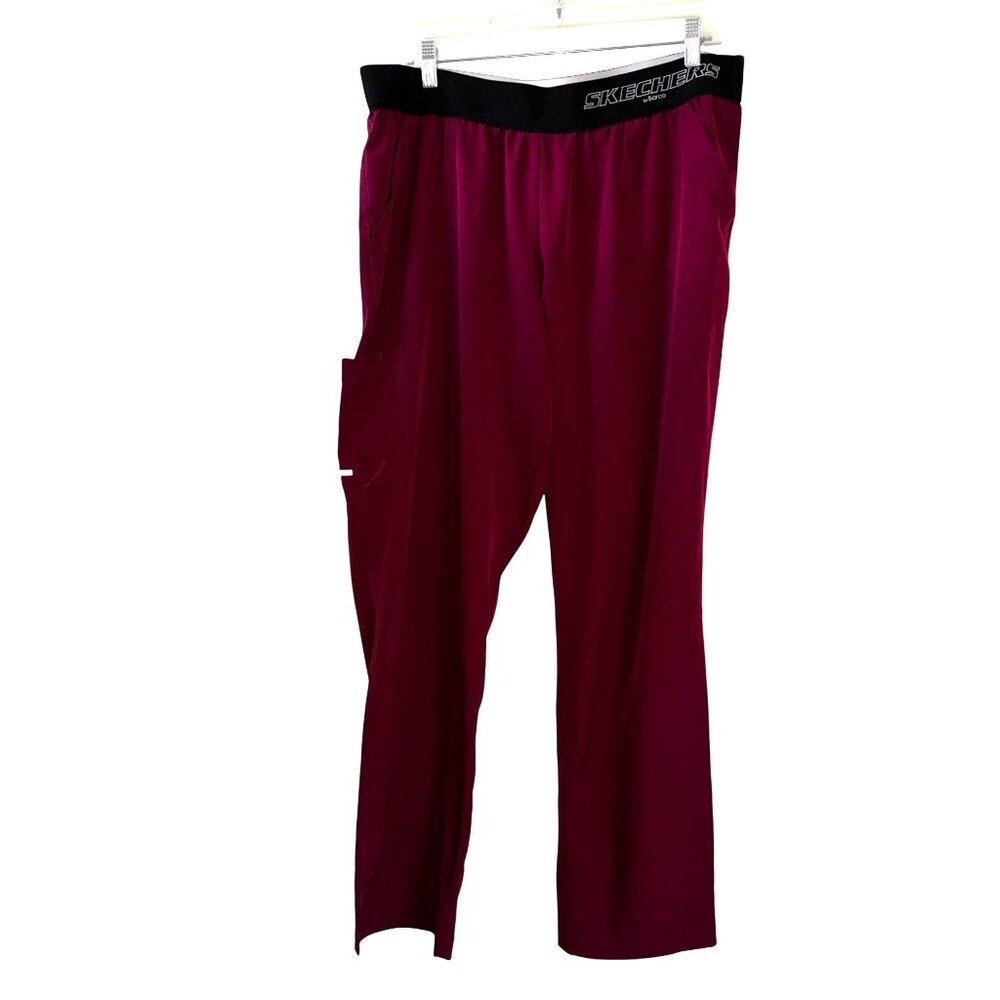 Skechers Barco Unisex Burgundy Scrub Pants 2XL Polyester/Spandex